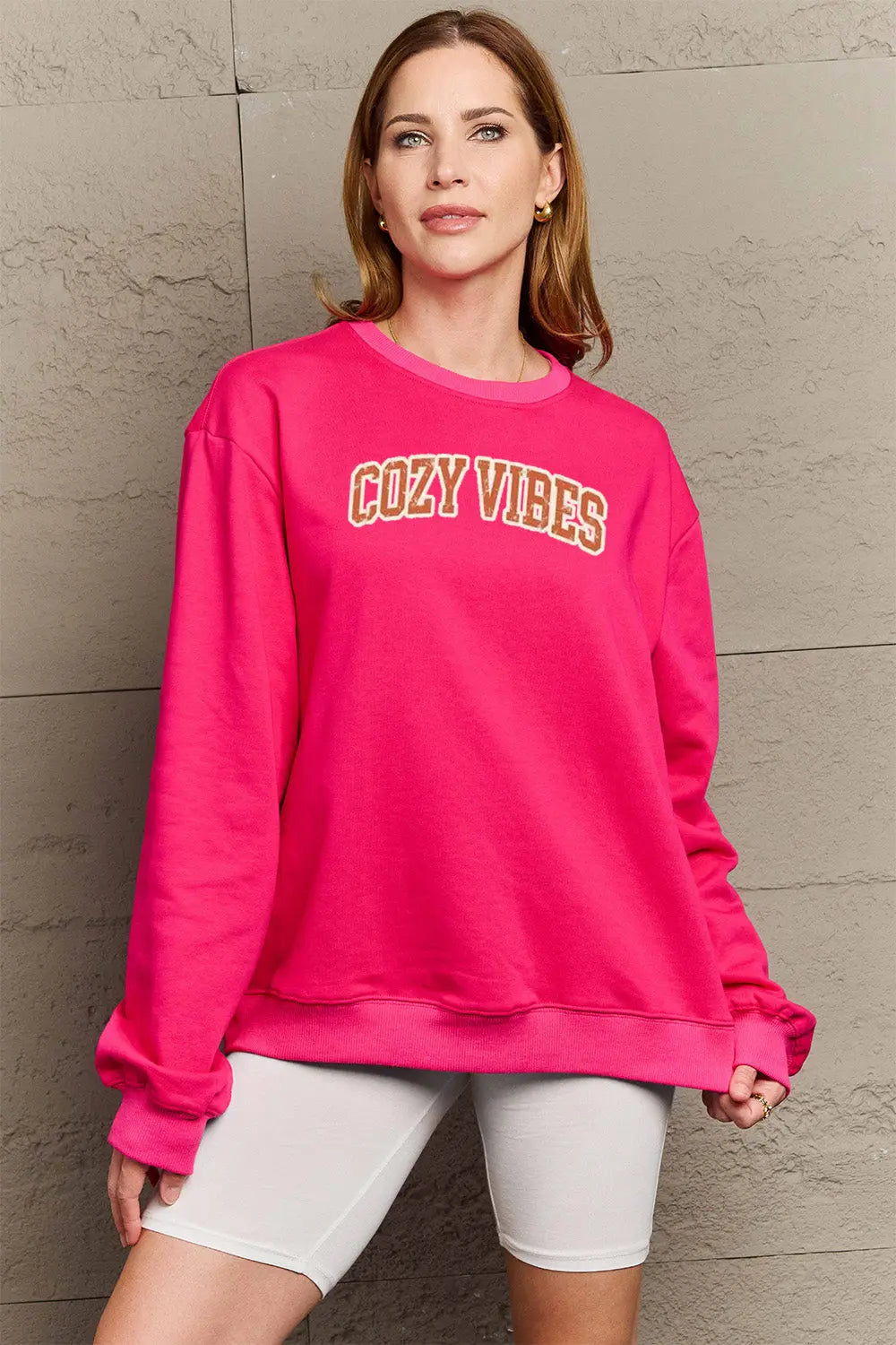 Simply Love Full Size COZY VIBES Graphic Sweatshirt Trendsi