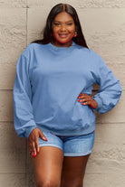 Simply Love Full Size ENJOY THE LITTLE THINGS Round Neck Sweatshirt Trendsi