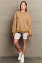 Simply Love Full Size ENJOY THE LITTLE THINGS Round Neck Sweatshirt Trendsi