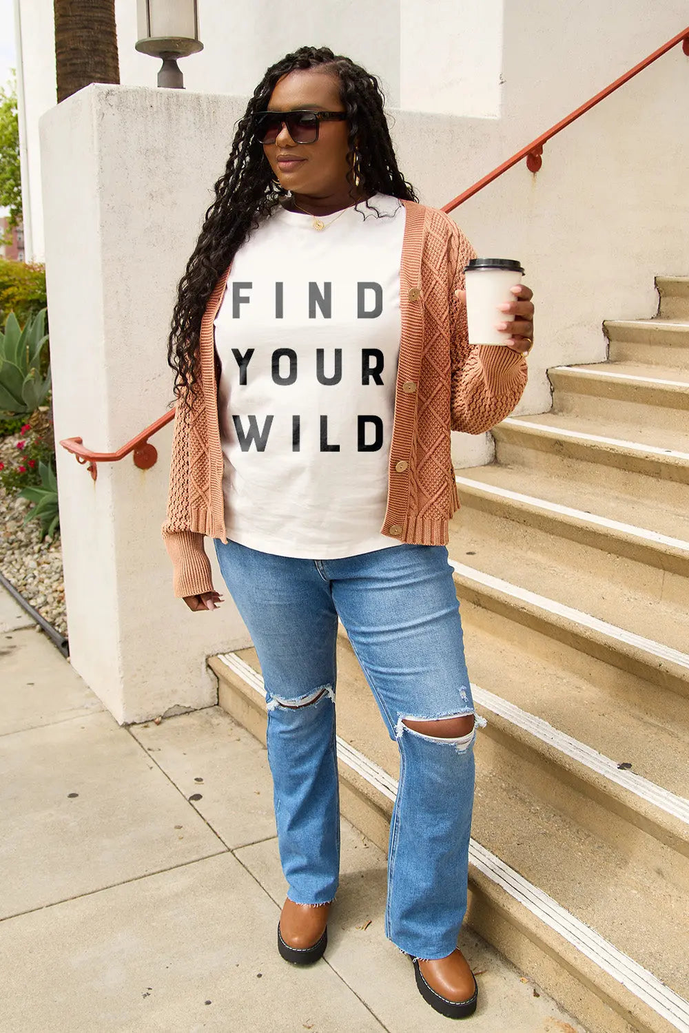 Simply Love Full Size FIND YOUR WILD Short Sleeve T-Shirt Trendsi