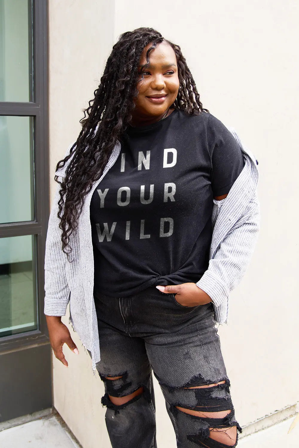 Simply Love Full Size FIND YOUR WILD Short Sleeve T-Shirt Trendsi