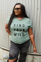 Simply Love Full Size FIND YOUR WILD Short Sleeve T-Shirt Trendsi