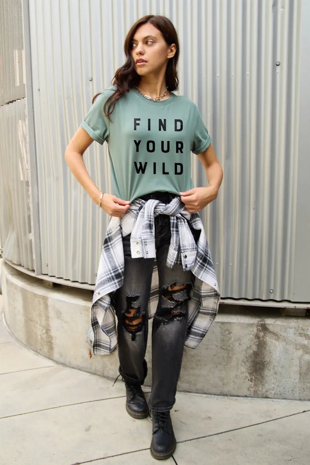 Simply Love Full Size FIND YOUR WILD Short Sleeve T-Shirt Trendsi