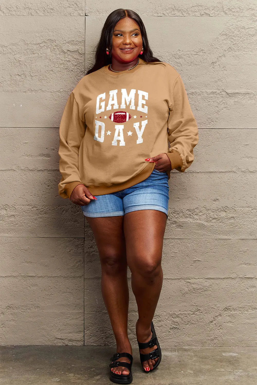 Simply Love Full Size GAME DAY Graphic Sweatshirt Trendsi