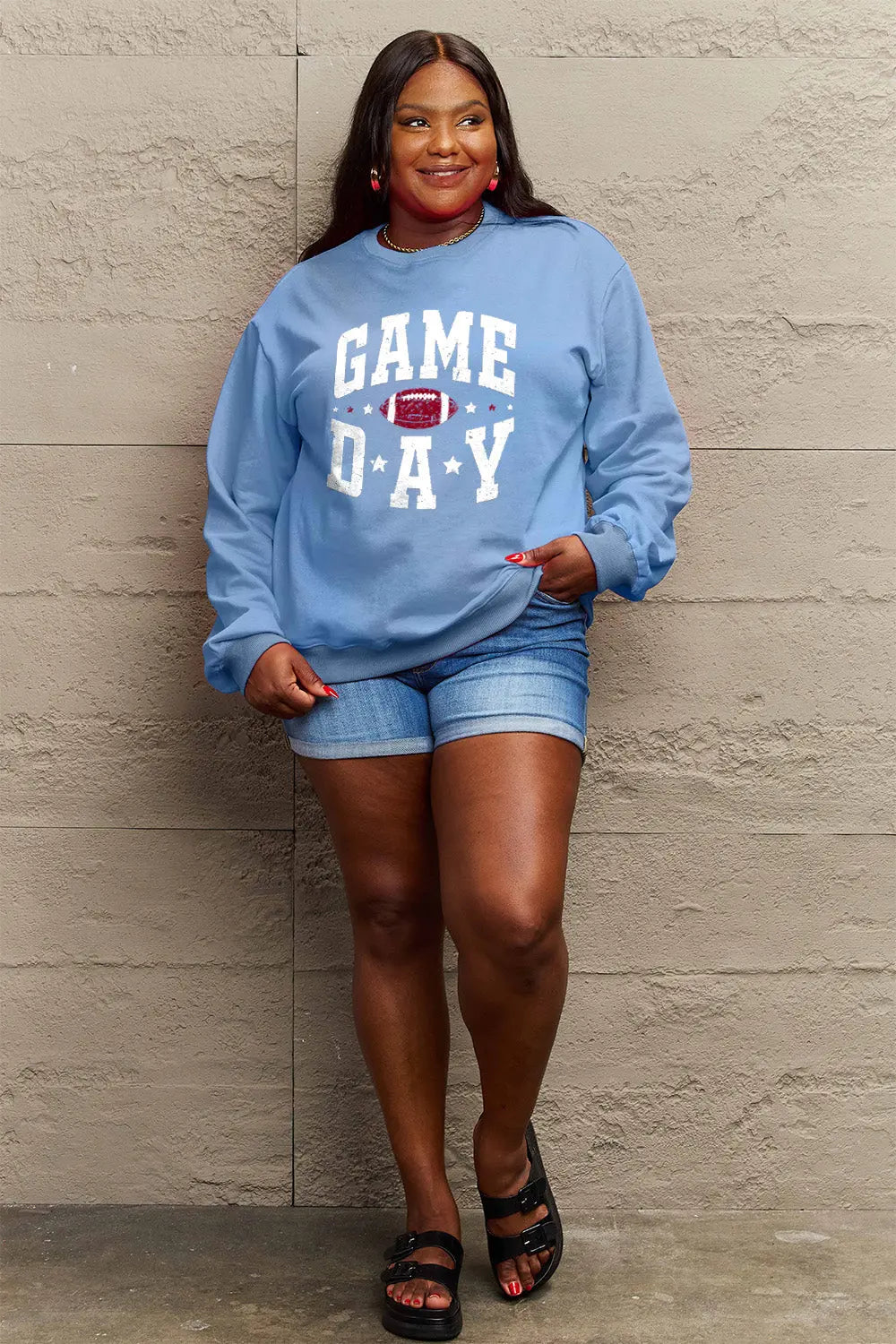 Simply Love Full Size GAME DAY Graphic Sweatshirt Trendsi