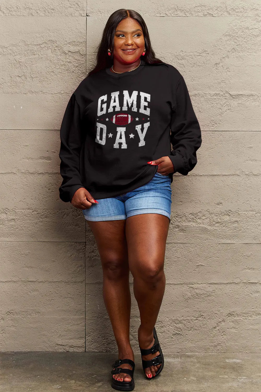 Simply Love Full Size GAME DAY Graphic Sweatshirt Trendsi