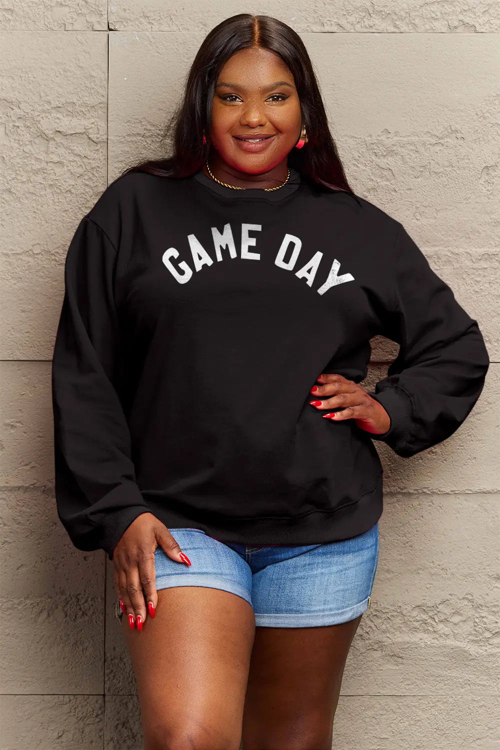 Simply Love Full Size GAME DAY Graphic Sweatshirt Trendsi