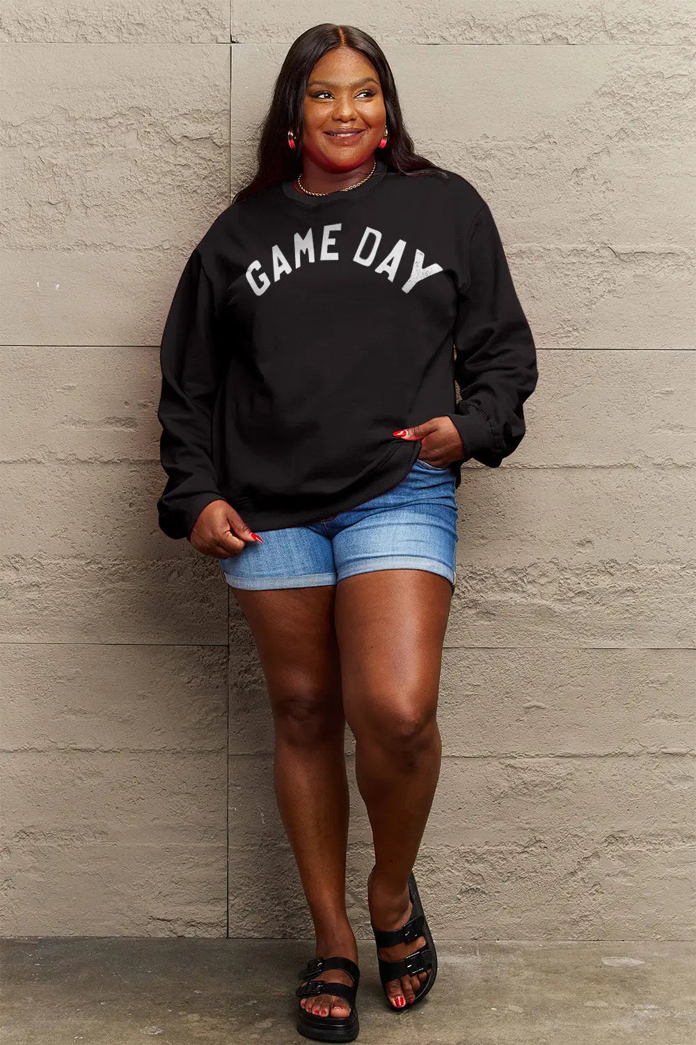 Simply Love Full Size GAME DAY Graphic Sweatshirt Trendsi