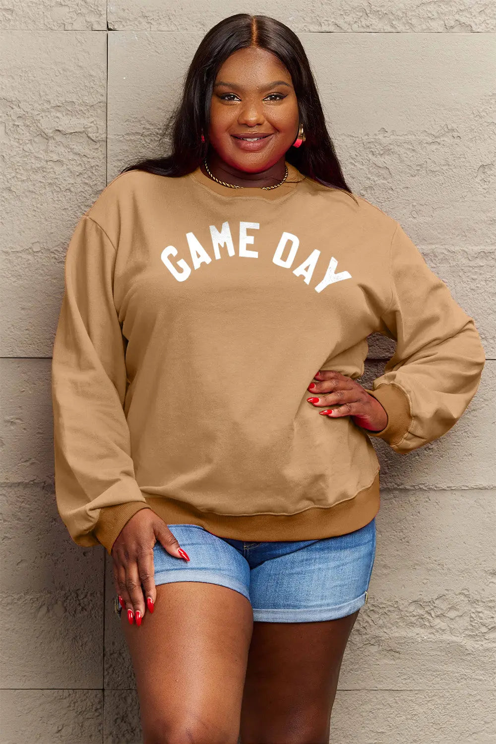 Simply Love Full Size GAME DAY Graphic Sweatshirt Trendsi