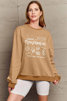 Simply Love Full Size GINGERBREAD Long Sleeve Sweatshirt Trendsi