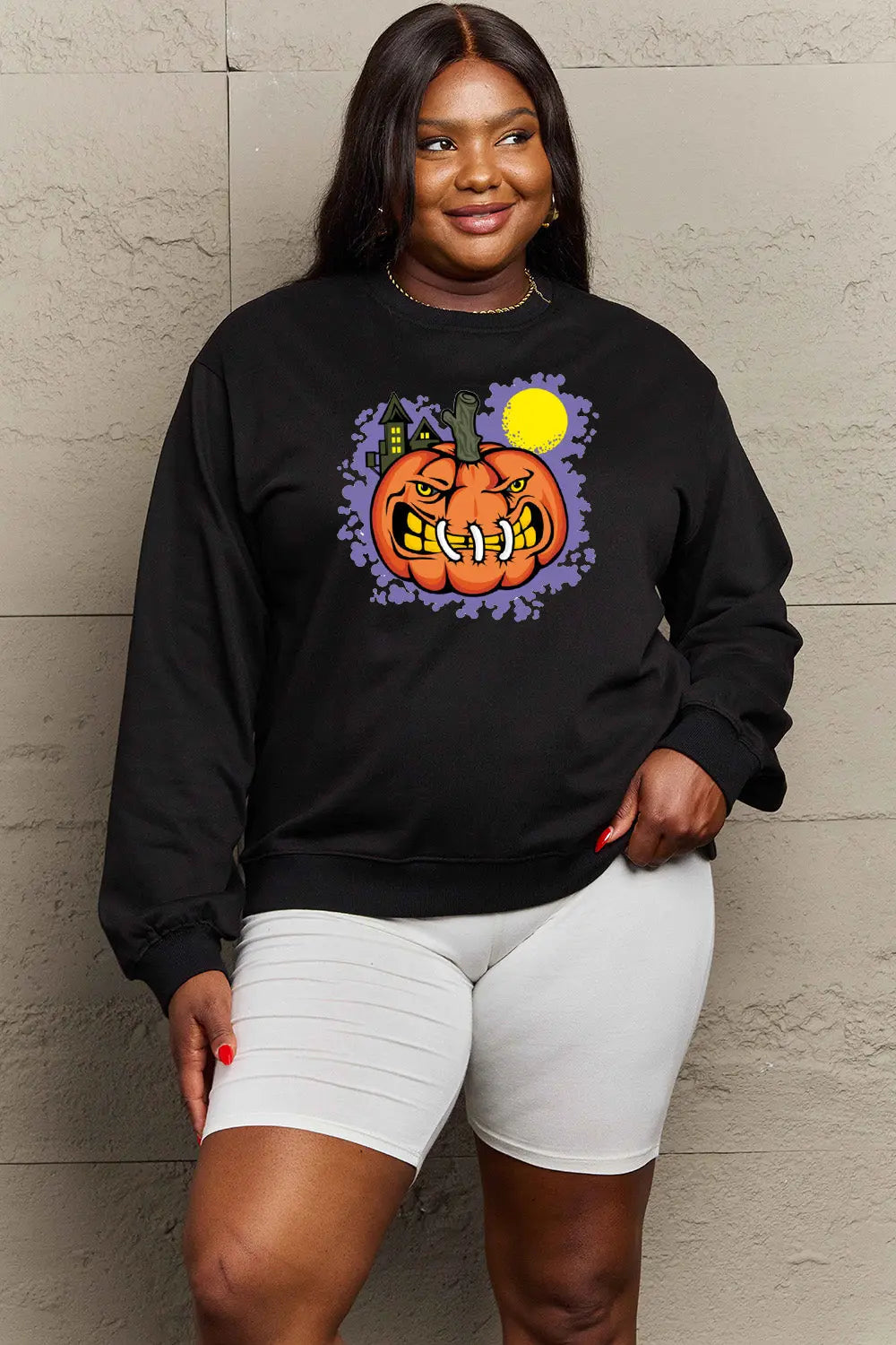 Simply Love Full Size Graphic Round Neck Sweatshirt Trendsi