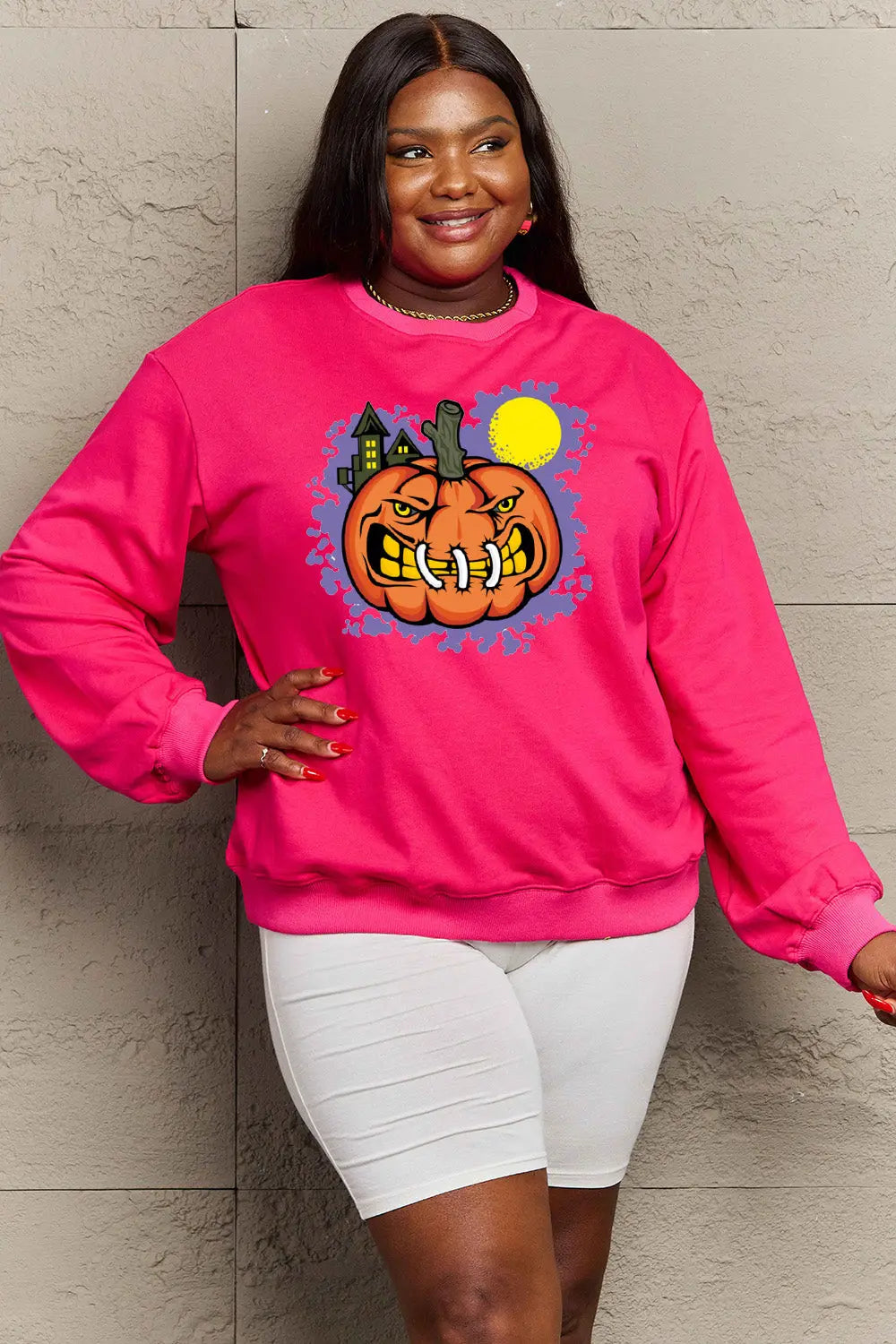 Simply Love Full Size Graphic Round Neck Sweatshirt Trendsi