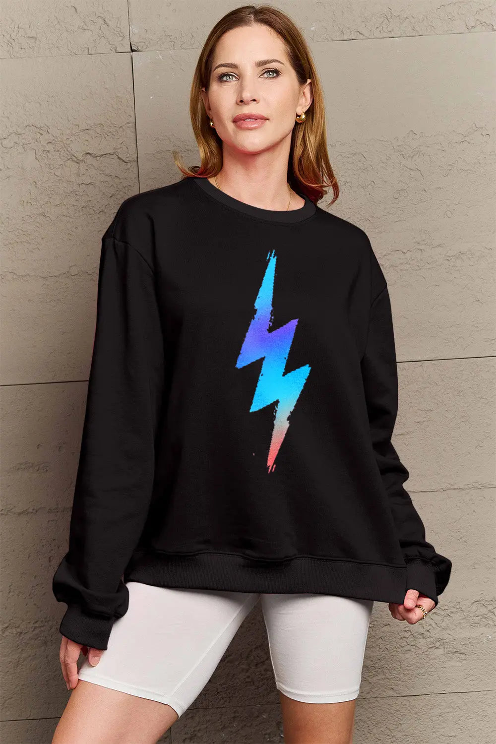 Simply Love Full Size Graphic Round Neck Sweatshirt Trendsi