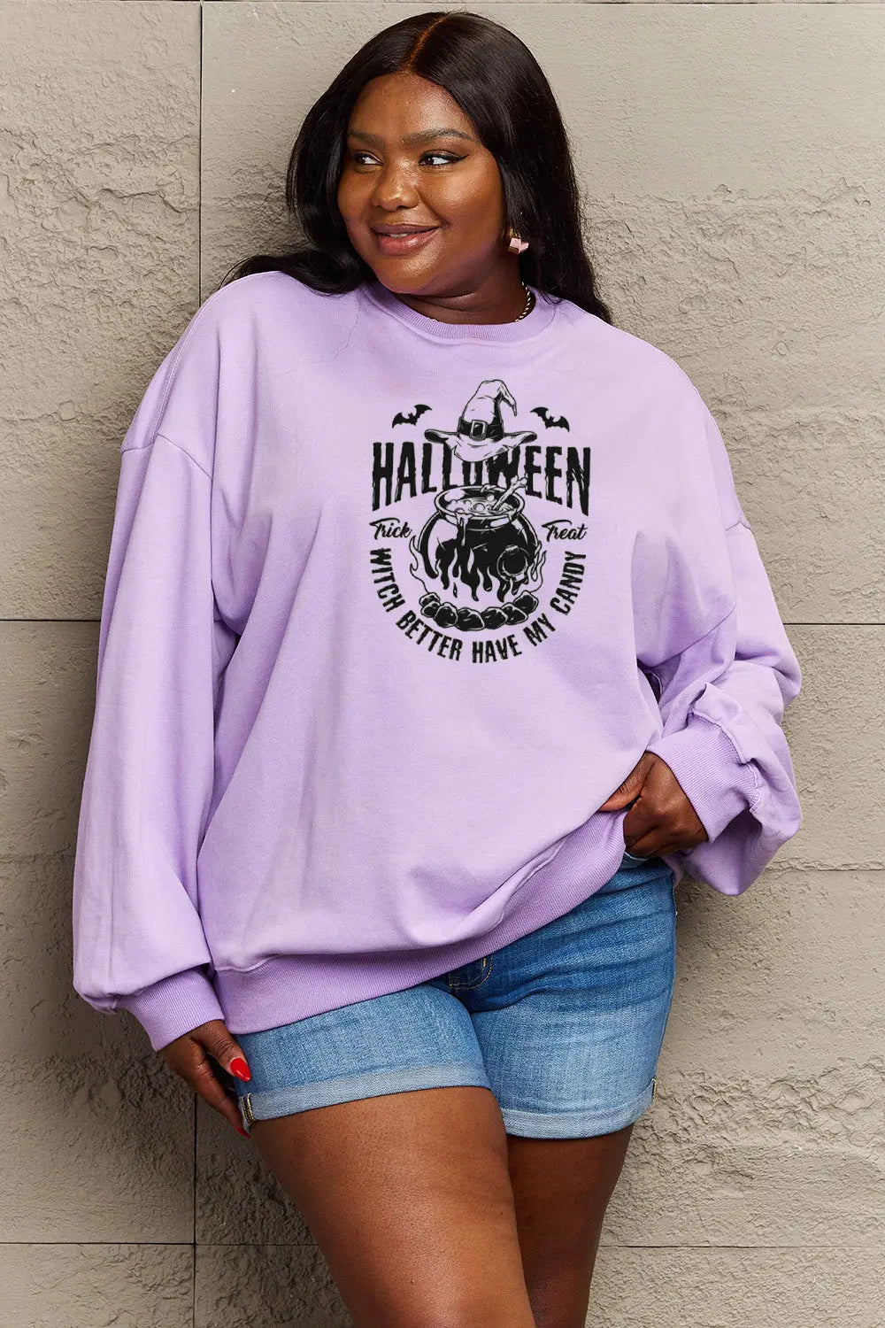 Simply Love Full Size Graphic Round Neck Sweatshirt Trendsi