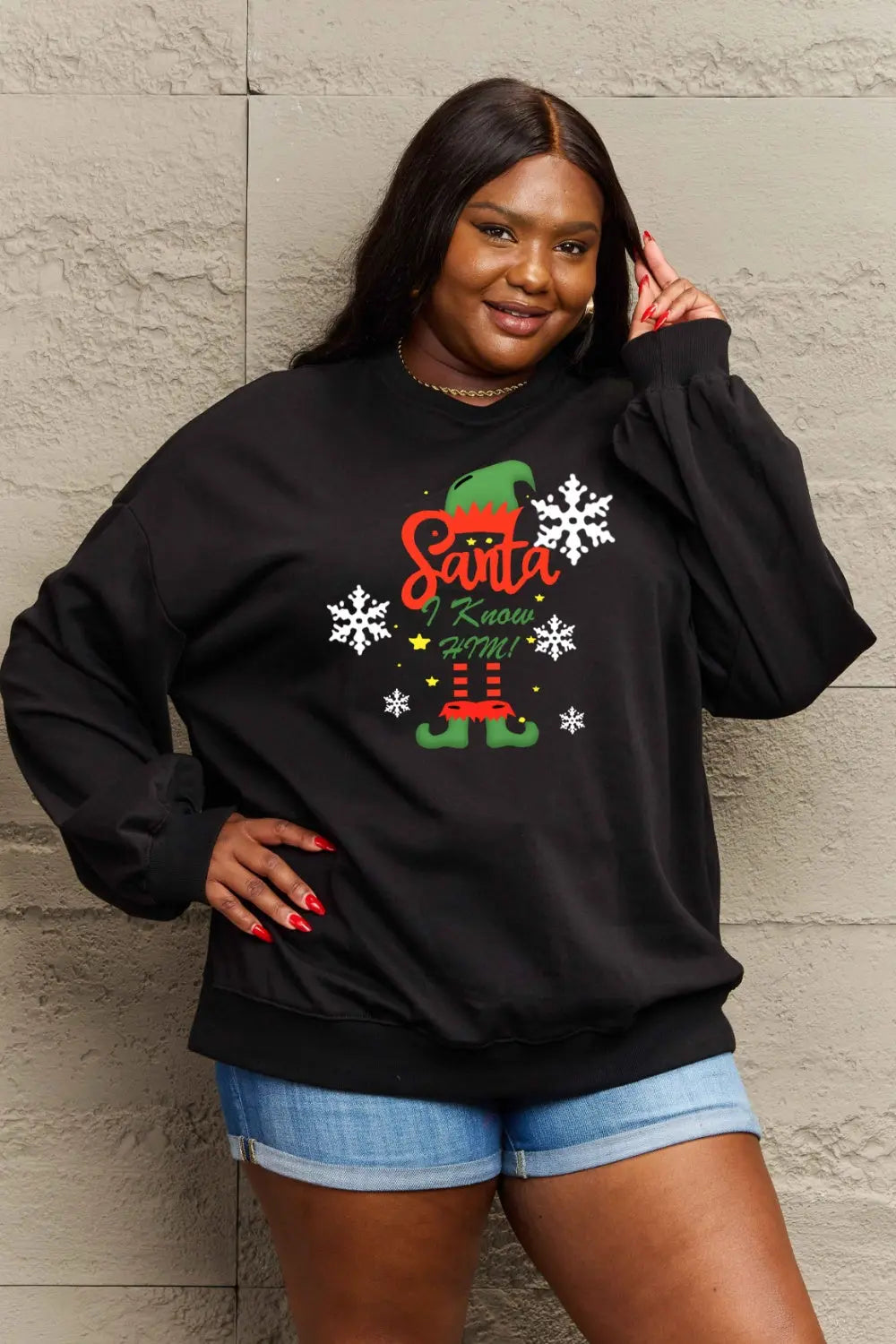 Simply Love Full Size Graphic Round Neck Sweatshirt Trendsi