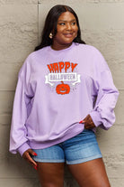 Simply Love Full Size HAPPY HALLOWEEN Graphic Sweatshirt Trendsi