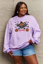 Simply Love Full Size HAPPY HALLOWEEN TRICK OR TREAT Graphic Sweatshirt Trendsi