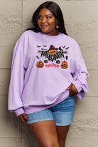 Simply Love Full Size HAPPY HALLOWEEN TRICK OR TREAT Graphic Sweatshirt Trendsi