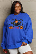 Simply Love Full Size HAPPY HALLOWEEN TRICK OR TREAT Graphic Sweatshirt Trendsi