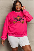 Simply Love Full Size HAPPY HALLOWEEN TRICK OR TREAT Graphic Sweatshirt Trendsi