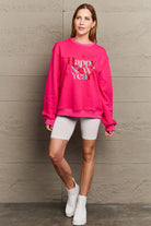 Simply Love Full Size HAPPY NEW YEAR Round Neck Sweatshirt Trendsi