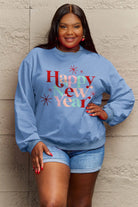 Simply Love Full Size HAPPY NEW YEAR Round Neck Sweatshirt Trendsi