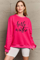 Simply Love Full Size HELLO WINTER Graphic Sweatshirt Trendsi