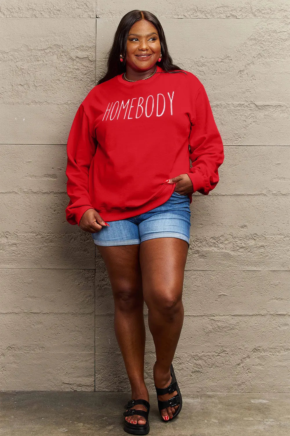 Simply Love Full Size HOMEBODY Graphic Sweatshirt Trendsi