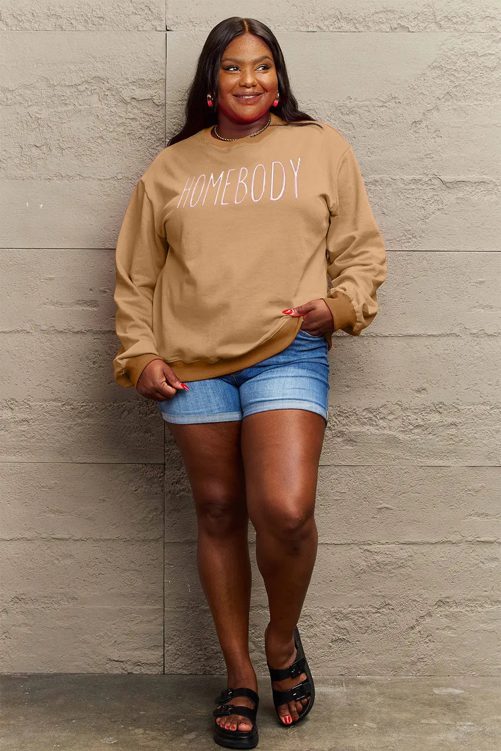 Simply Love Full Size HOMEBODY Graphic Sweatshirt Trendsi