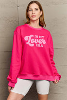 Simply Love Full Size IN MY LOVER ERA Round Neck Sweatshirt Trendsi