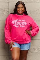 Simply Love Full Size IN MY LOVER ERA Round Neck Sweatshirt Trendsi