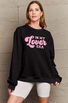 Simply Love Full Size IN MY LOVER ERA Round Neck Sweatshirt Trendsi