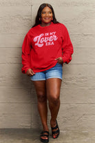 Simply Love Full Size IN MY LOVER ERA Round Neck Sweatshirt Trendsi