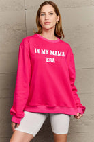 Simply Love Full Size IN MY MAMA EAR Graphic Sweatshirt Trendsi