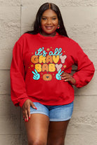 Simply Love Full Size IT'S ALL GRAVY BABY Long Sleeve Sweatshirt Trendsi