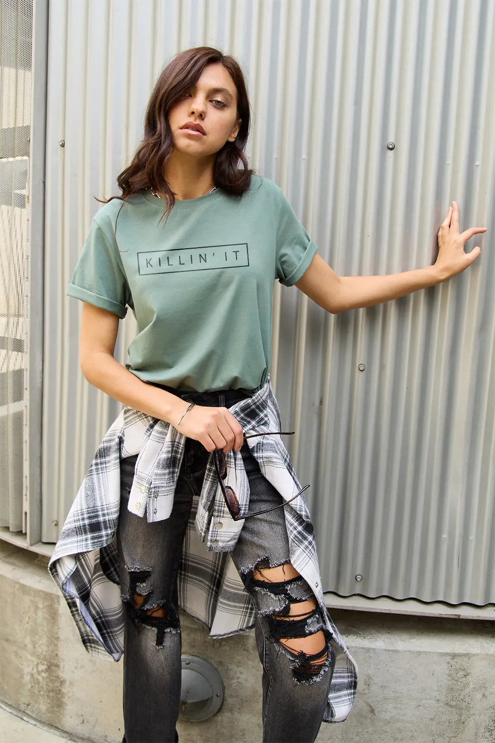 Simply Love Full Size KILLIN'IT Short Sleeve T-Shirt Trendsi