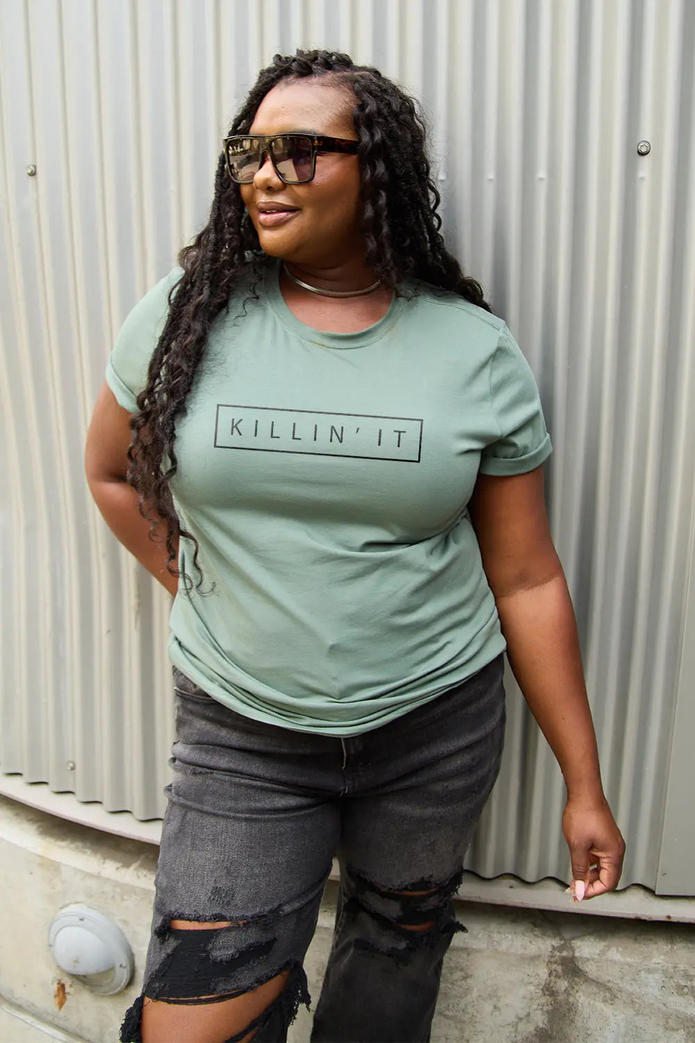 Simply Love Full Size KILLIN'IT Short Sleeve T-Shirt Trendsi