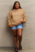 Simply Love Full Size KINDA LAZY Round Neck Sweatshirt Trendsi