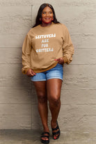 Simply Love Full Size LEFTOVERS ARE FOR QUITTERS Graphic Sweatshirt Trendsi