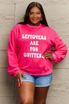 Simply Love Full Size LEFTOVERS ARE FOR QUITTERS Graphic Sweatshirt Trendsi