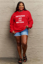 Simply Love Full Size LEFTOVERS ARE FOR QUITTERS Graphic Sweatshirt Trendsi