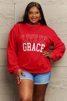 Simply Love Full Size LIVE IN GRACE Graphic Sweatshirt Trendsi