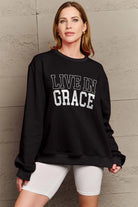 Simply Love Full Size LIVE IN GRACE Graphic Sweatshirt Trendsi