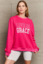 Simply Love Full Size LIVE IN GRACE Graphic Sweatshirt Trendsi