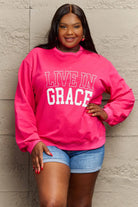 Simply Love Full Size LIVE IN GRACE Graphic Sweatshirt Trendsi