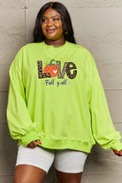 Simply Love Full Size LOVE FALL Y'ALL Graphic Sweatshirt Trendsi