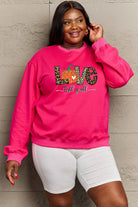 Simply Love Full Size LOVE FALL Y'ALL Graphic Sweatshirt Trendsi