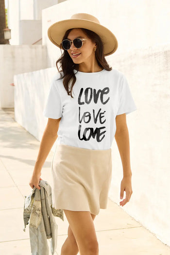 Simply Love Full Size LOVE Short Sleeve T-Shirt Trendsi