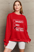 Simply Love Full Size Letter Graphic Long Sleeve Sweatshirt Trendsi