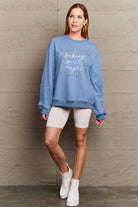 Simply Love Full Size Letter Graphic Round Neck Long Sleeve Sweatshirt Trendsi